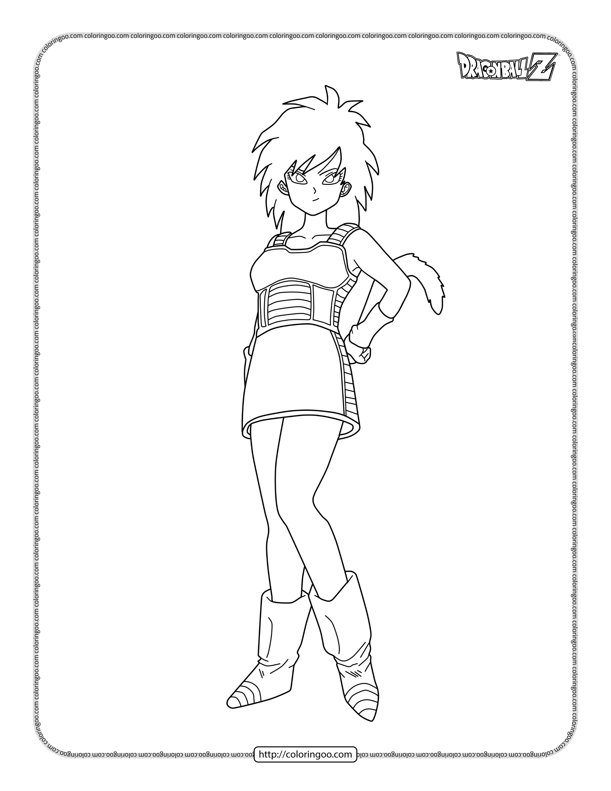 printable dragonball gine coloring pages