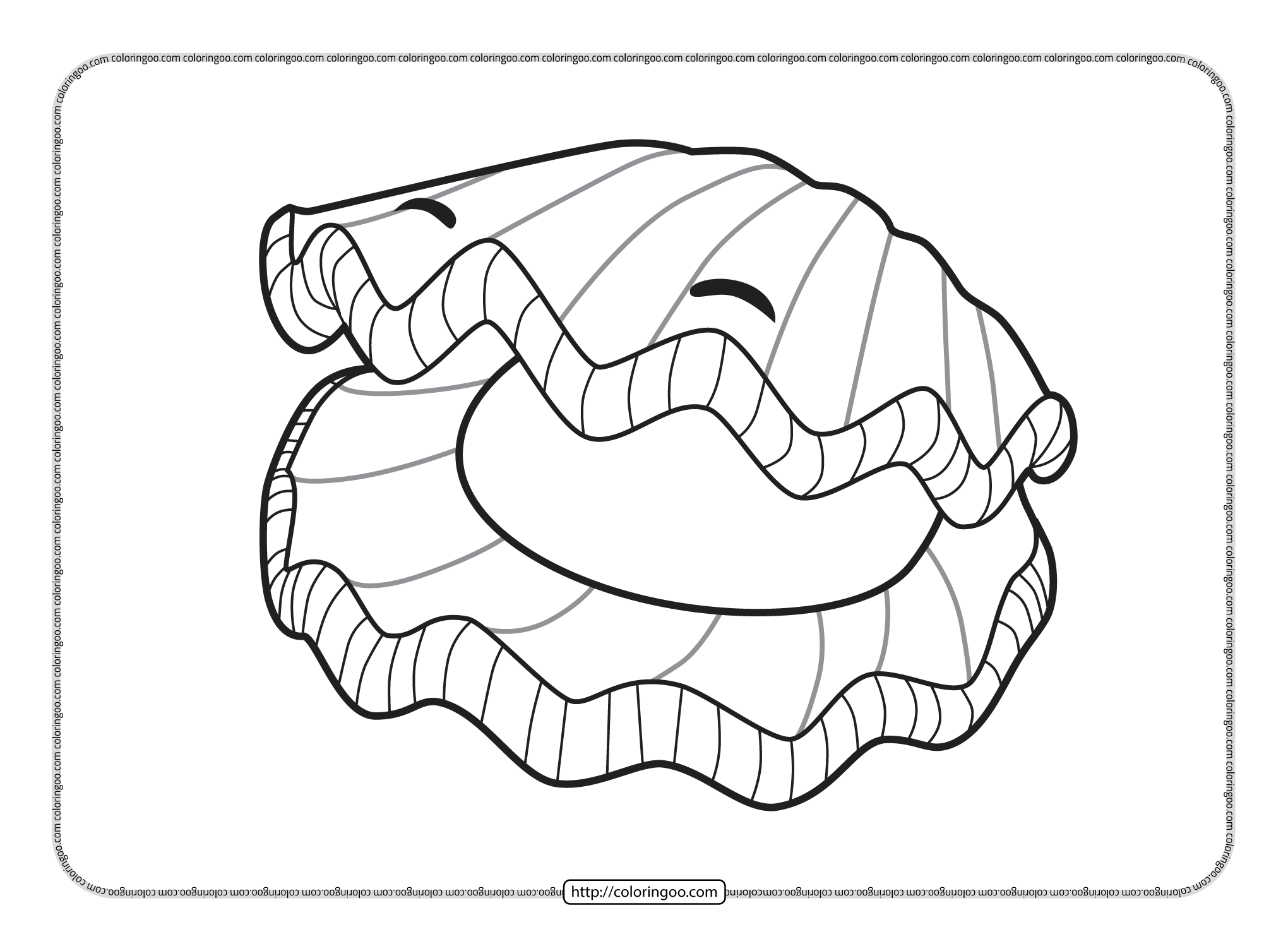 printable giant clam coloring pages