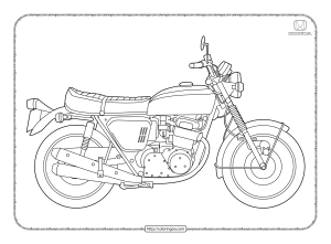 printable honda cb 750 motorcycle coloring sheet