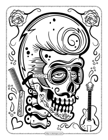 printable sugar skulls coloring sheet