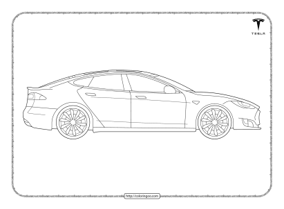 printable tesla cars pdf coloring pages