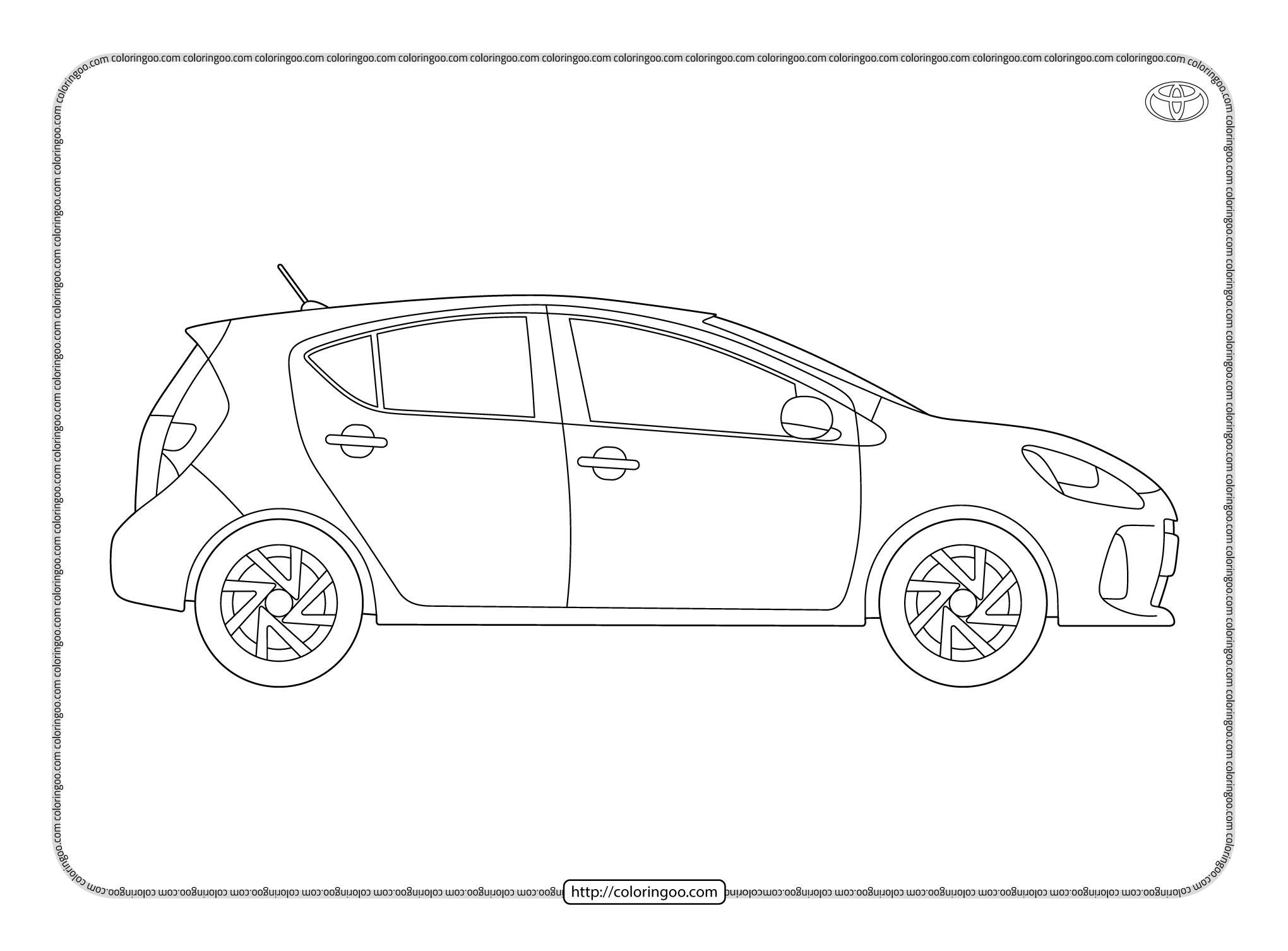 printable toyota prius pdf coloring pages