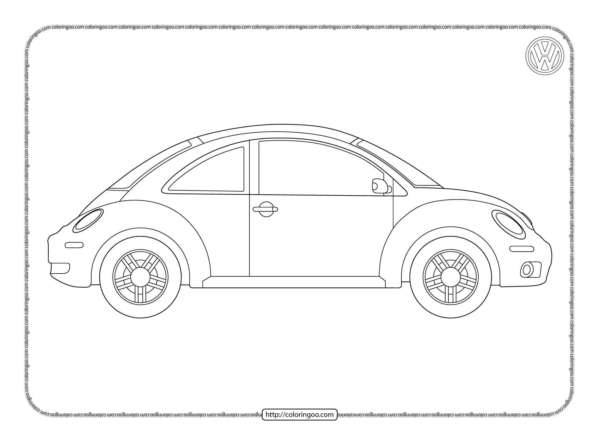 printable vw new beetle pdf coloring pages