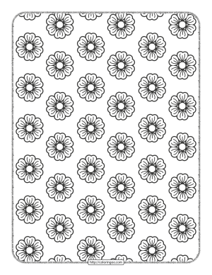 simple flower icon patterns coloring page 15