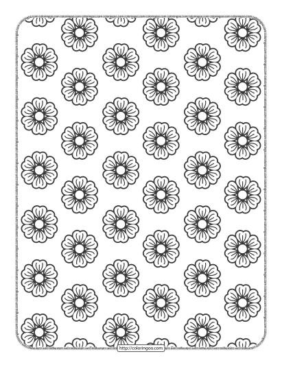 simple flower icon patterns coloring page 15