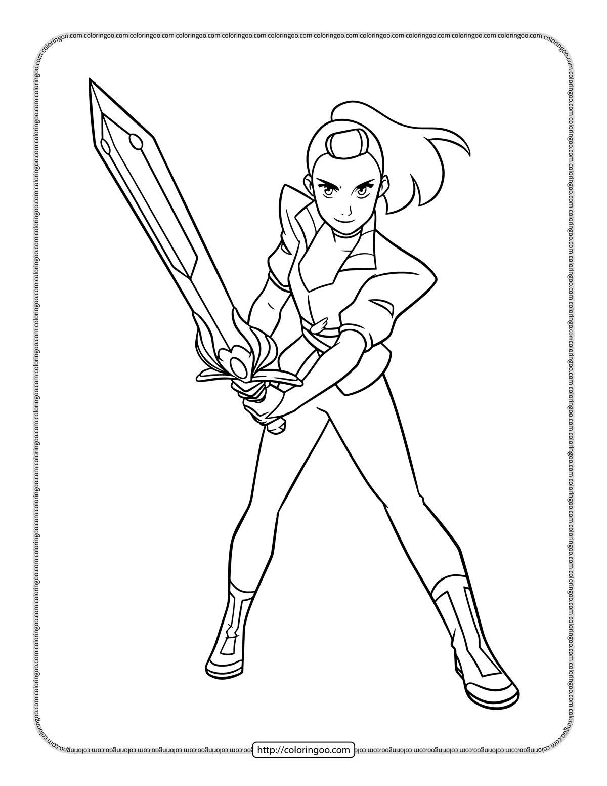 Adora She-Ra and The Princesses of Power Coloring Page