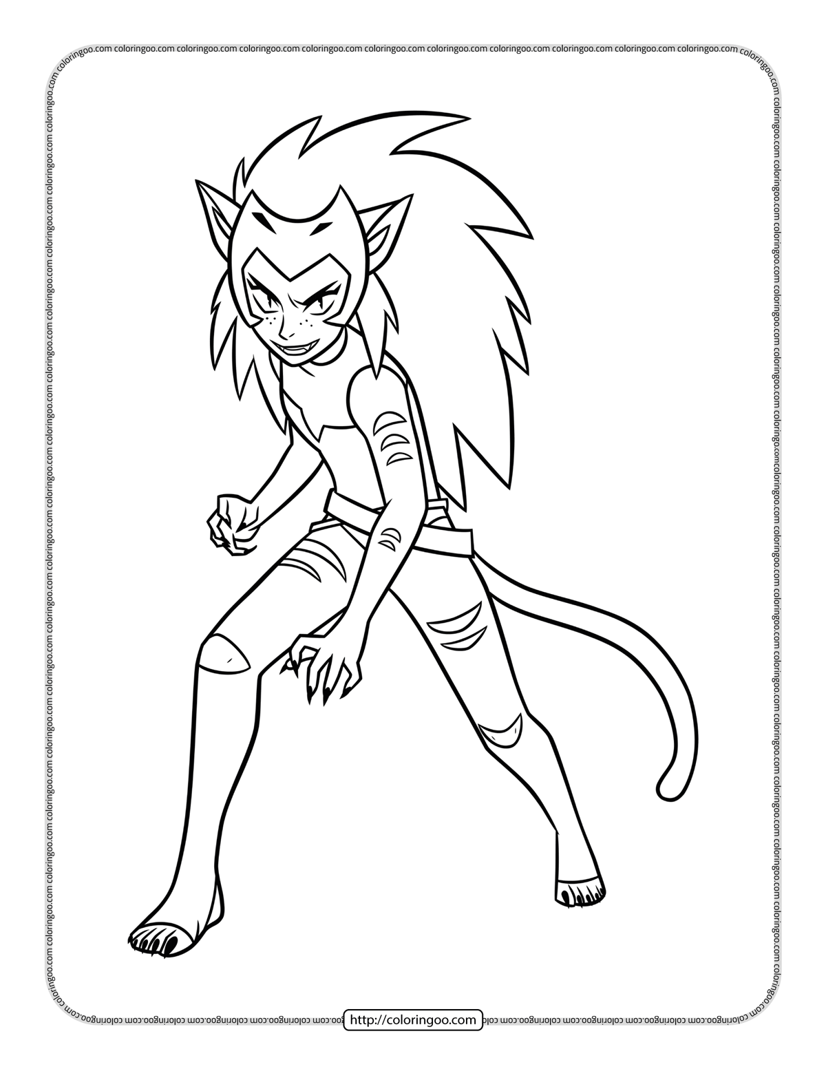 catra from she ra coloring pages