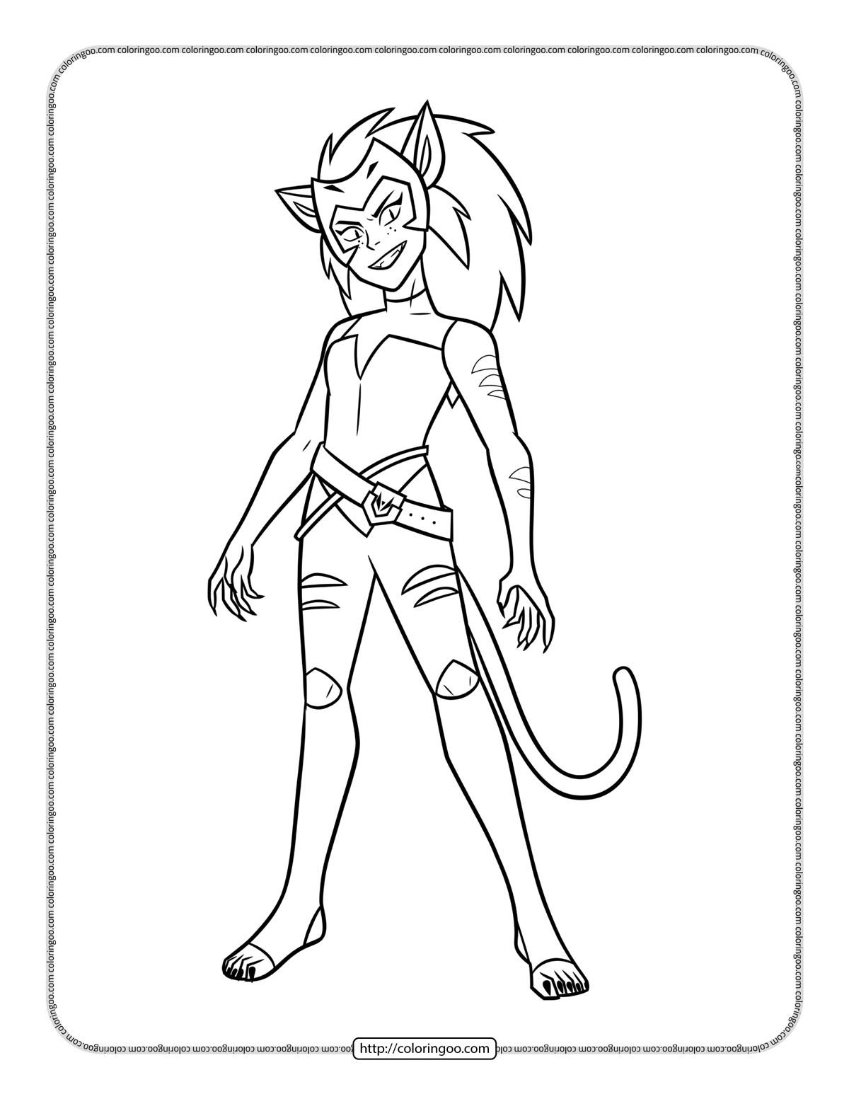 Catra She-Ra and The Princesses of Power Coloring Page