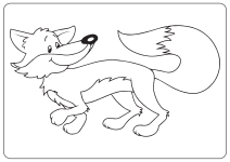 fox with long tail coloring page