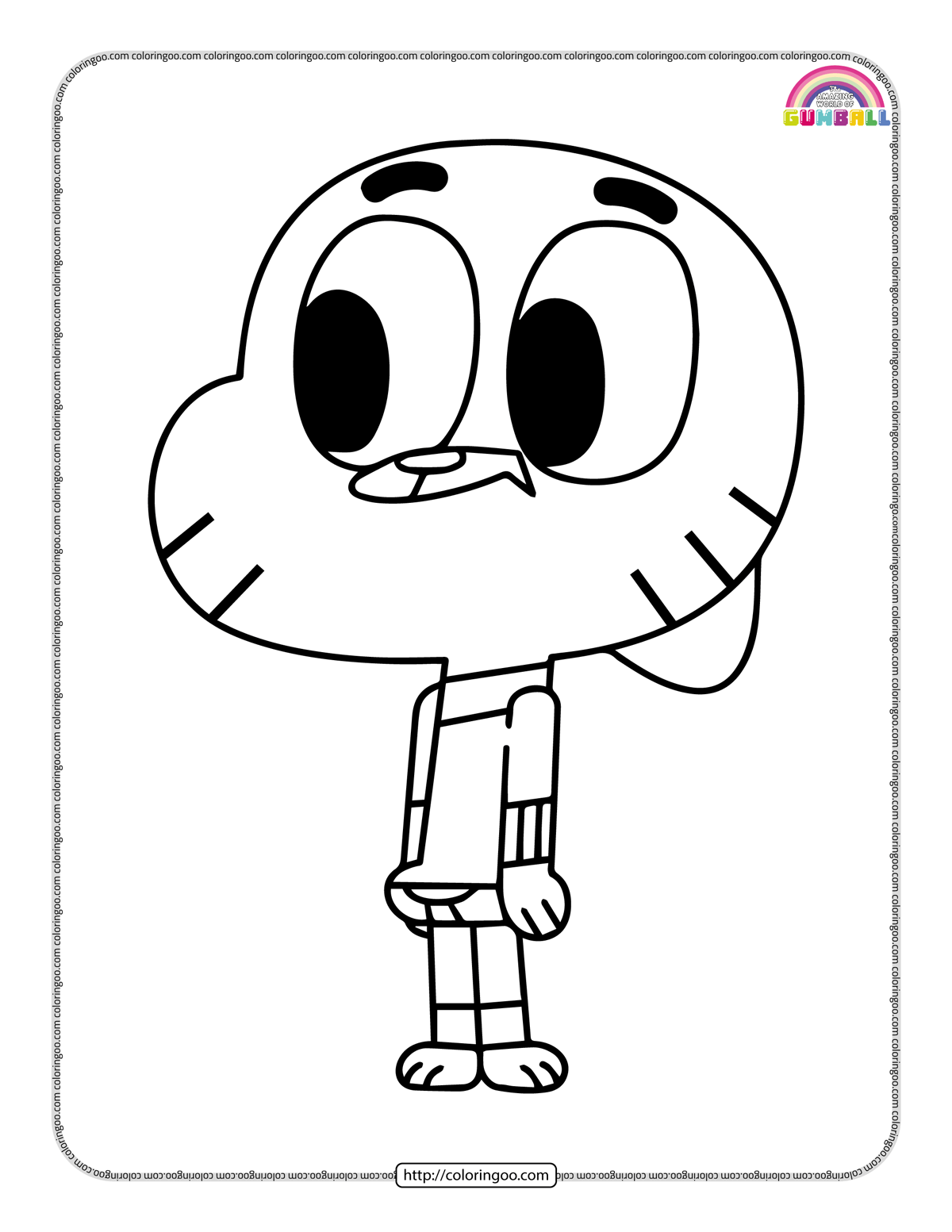 gumball watterson coloring pages