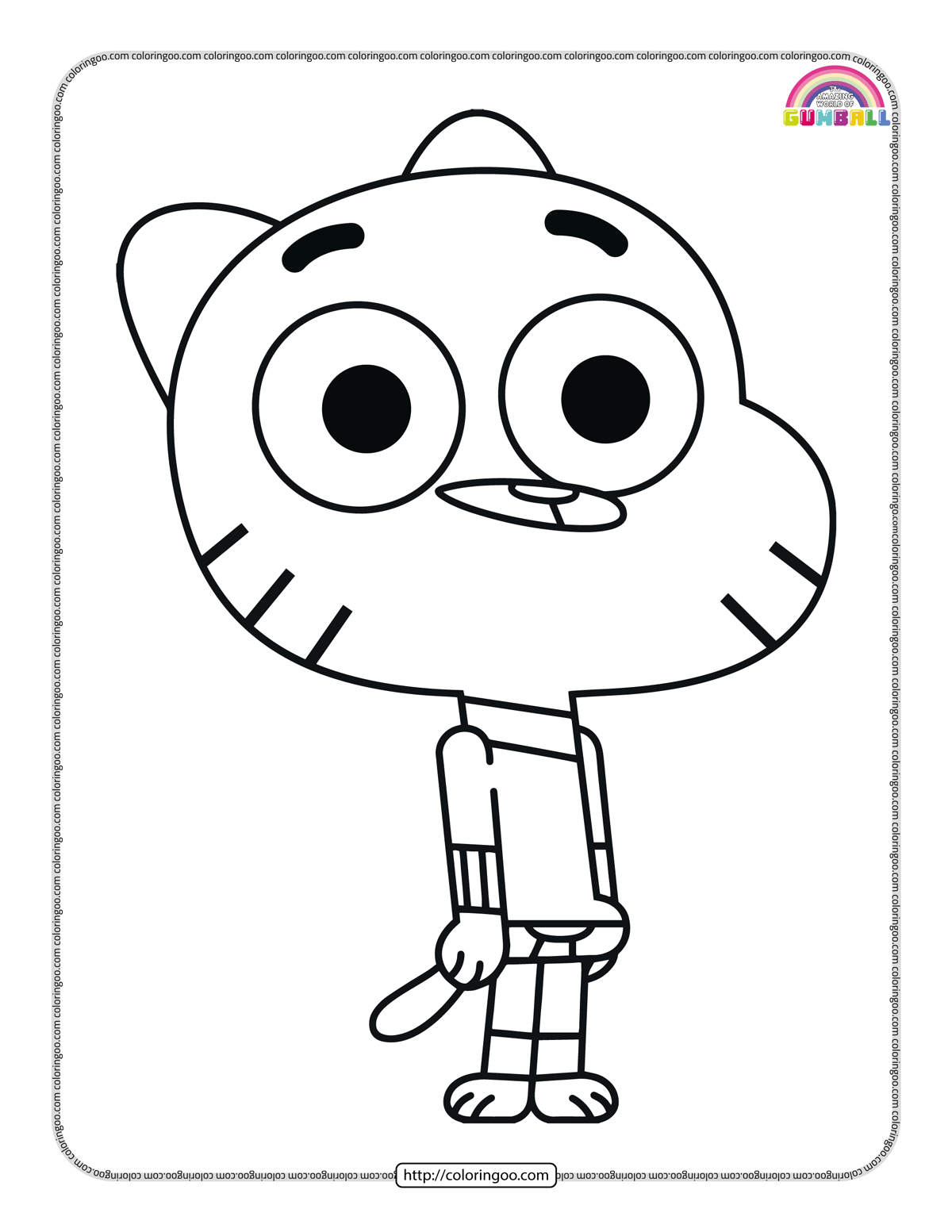 gumball watterson pdf coloring pages