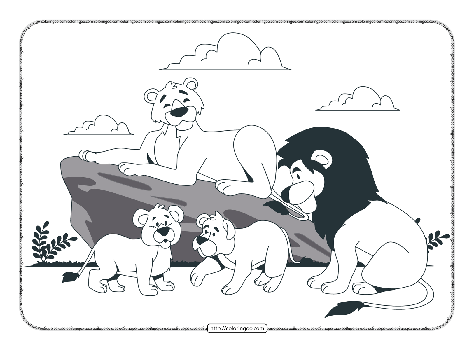 lion family coloring pages