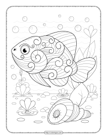 ocean fish colouring page