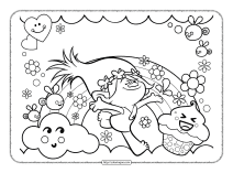 trolls poppy cupcake world coloring page