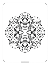 circular flower mandala coloring sheet