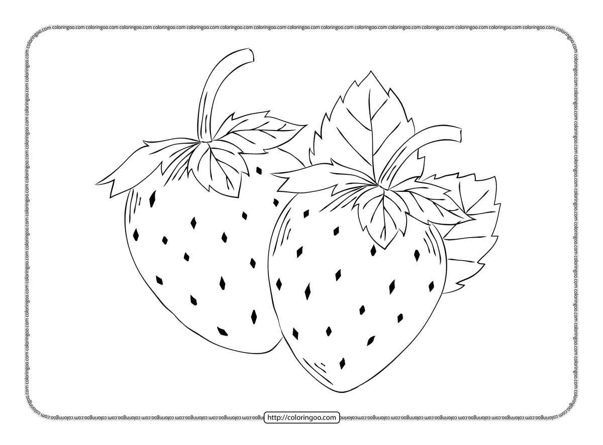 cute strawberry pdf coloring sheet