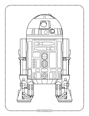 StarWars R2-D2 Pdf Coloring Pages