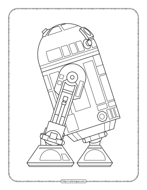 StarWars R2-D2 Pdf Coloring Sheet