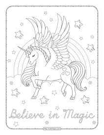 unicorn coloring pages stars and rainbow clouds