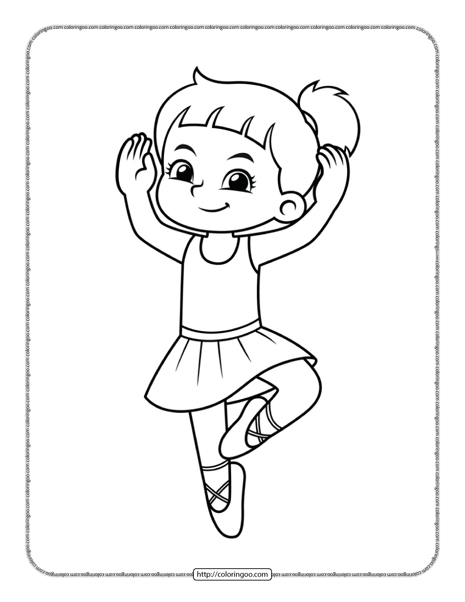 ballerina little girl coloring page