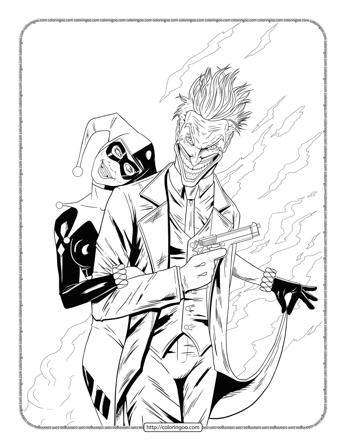 joker and harley quinn coloring pages