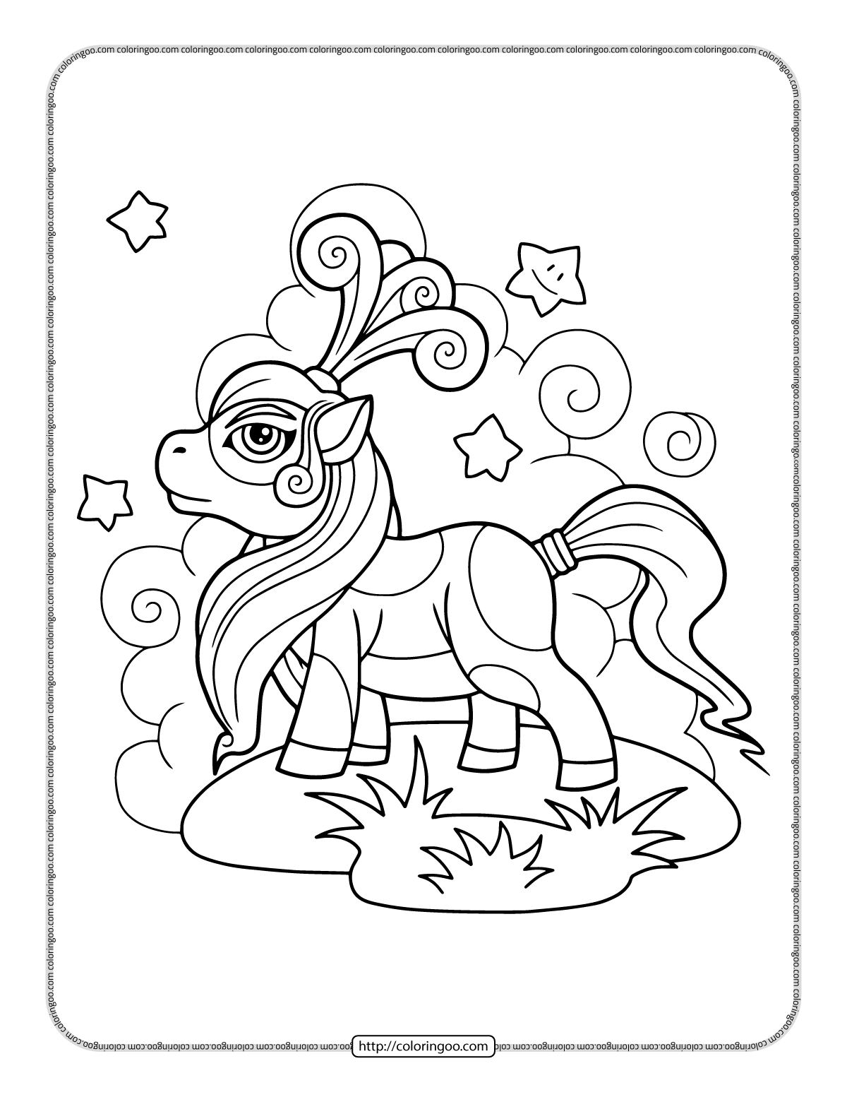 magic pony coloring page