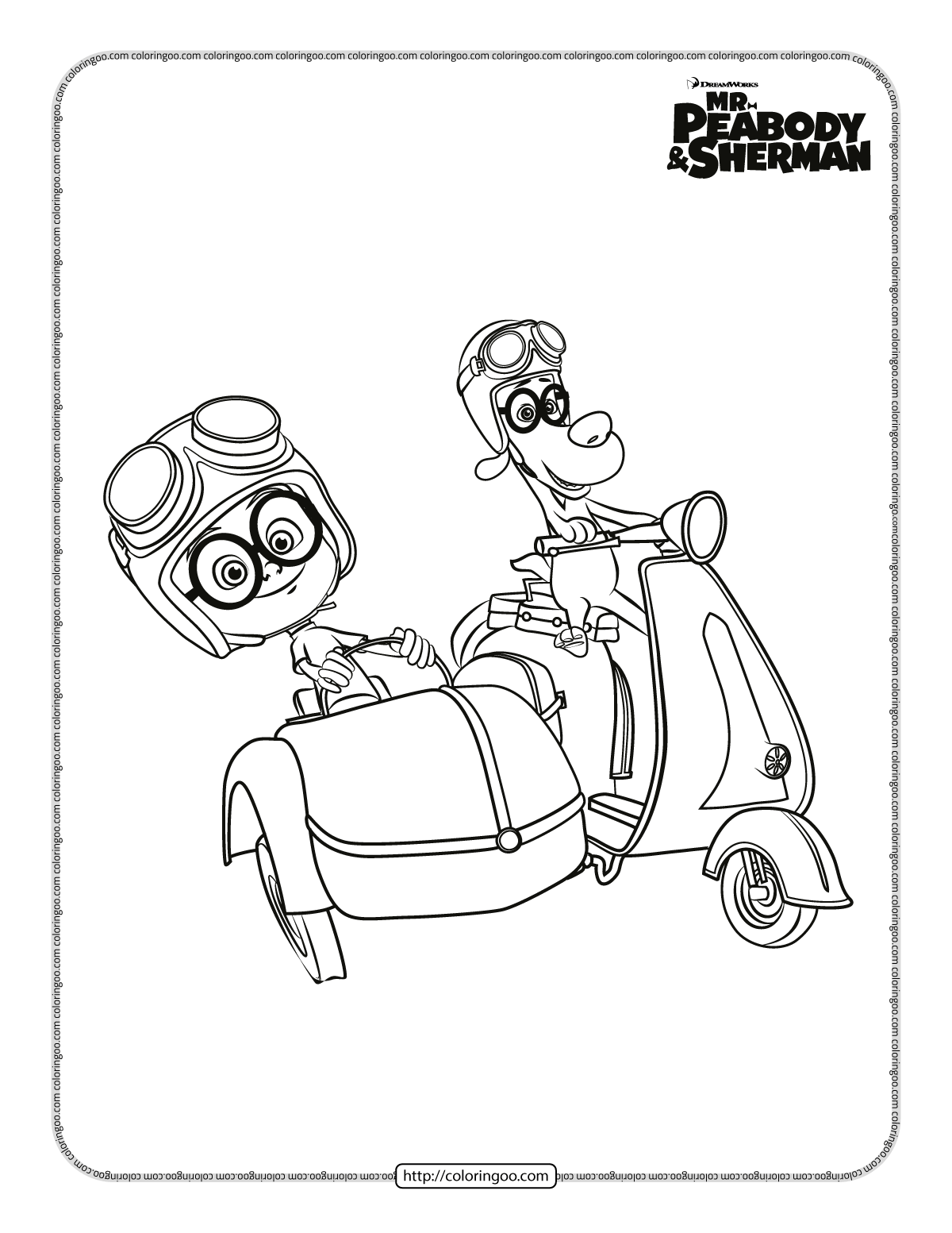 mr peabody and sherman pdf coloring activities