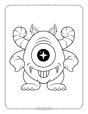 Star-Eyed Monster Coloring Page