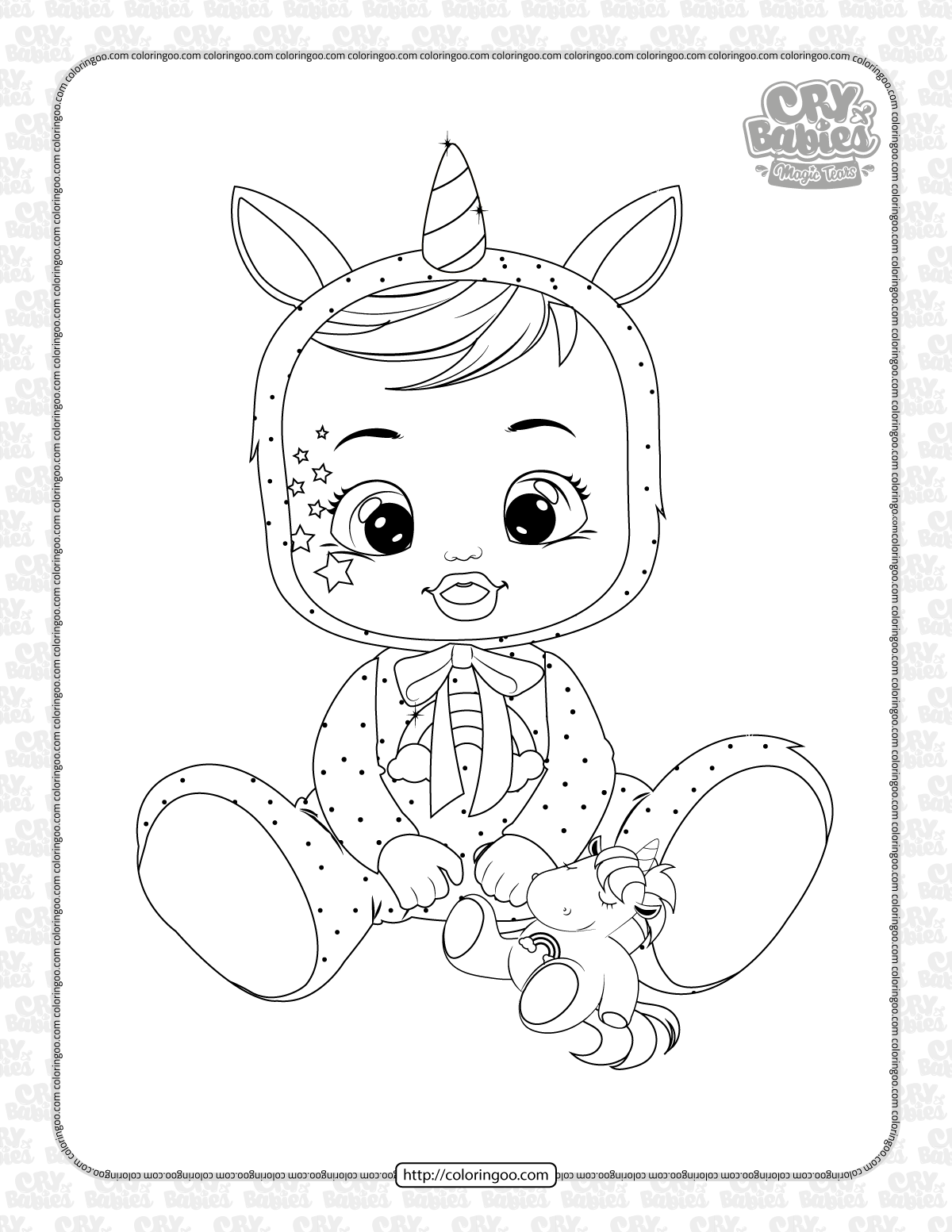 cry babies dreamy coloring pages