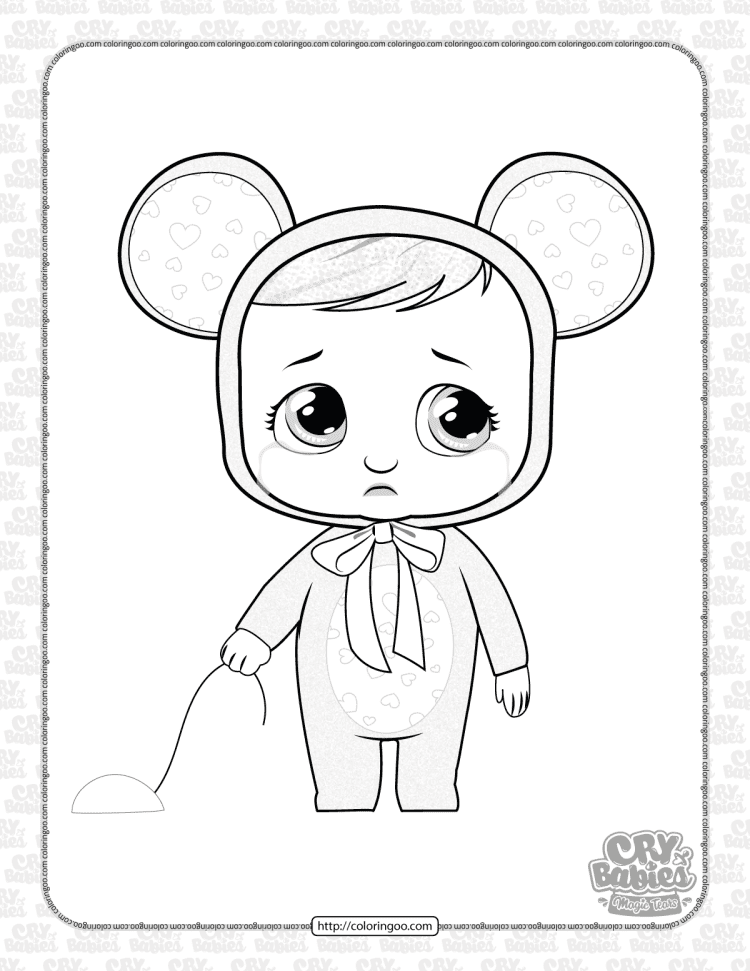 printable cry babies lala coloring sheet