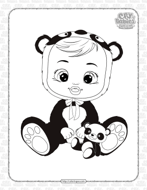 Printable Cry Babies Pandy Coloring Sheet