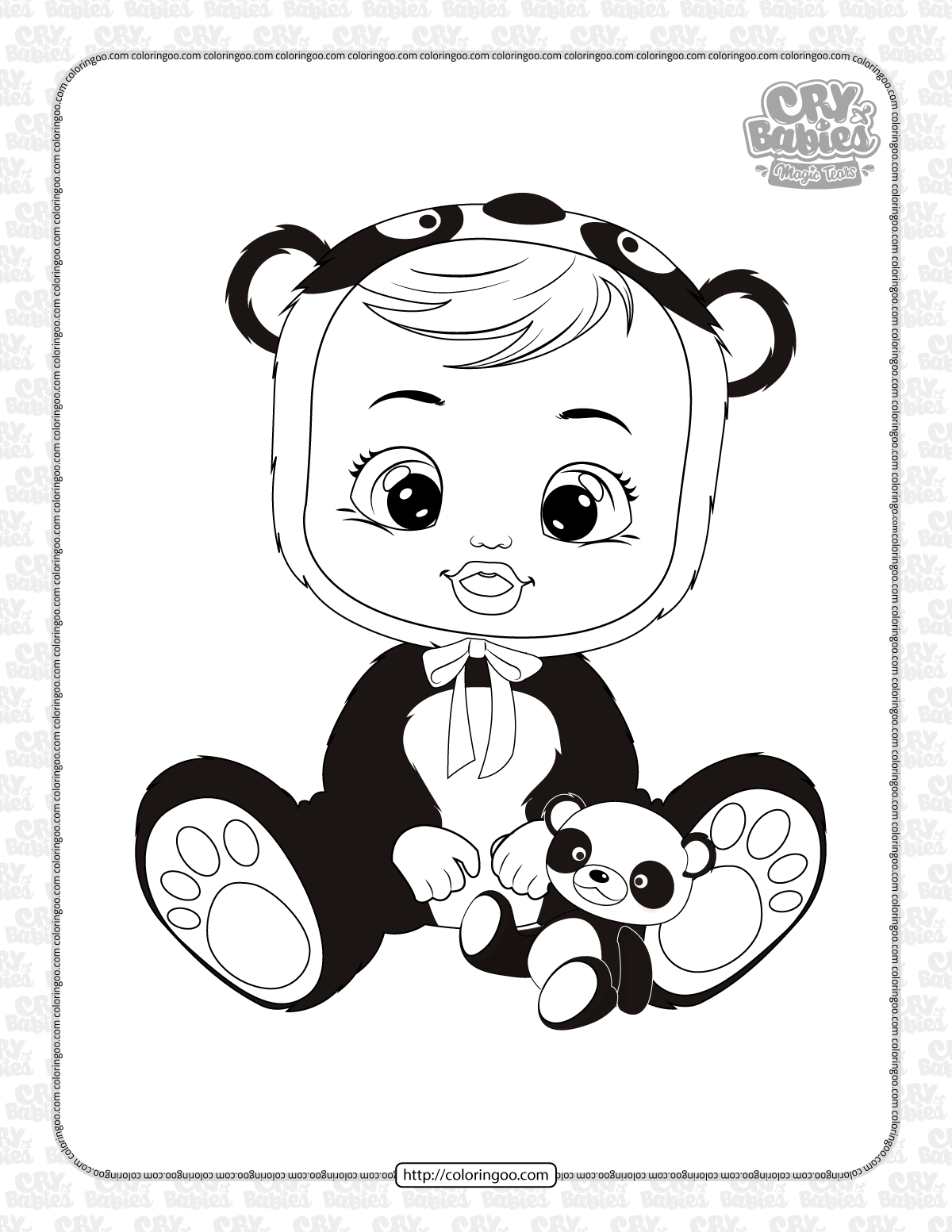 printable cry babies pandy coloring pages