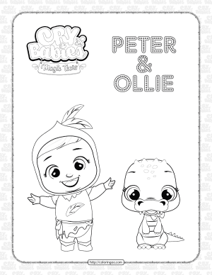 printable cry babies peter ollie coloring sheet