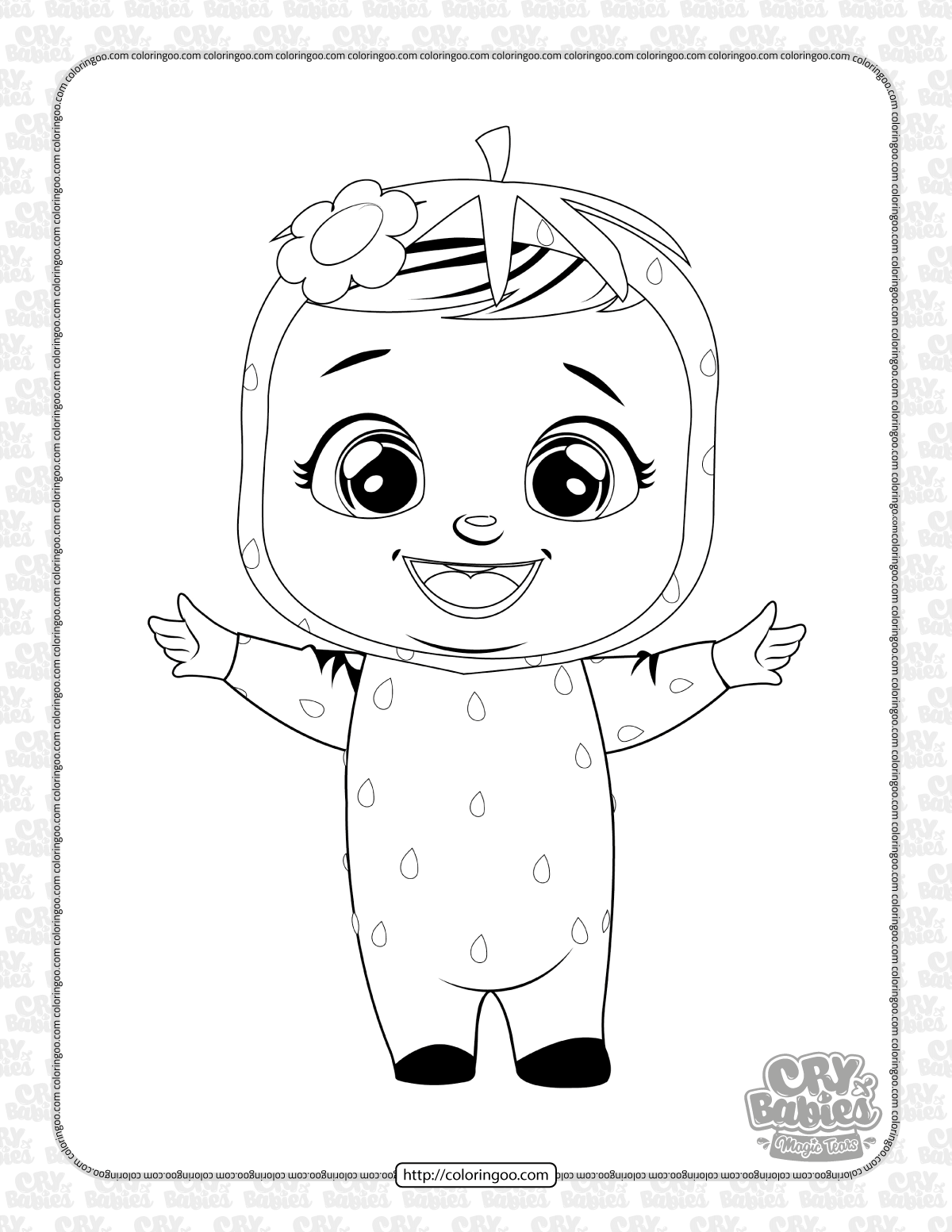 printable cry babies tutti frutti coloring pages