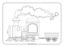 printable cute train coloring sheet