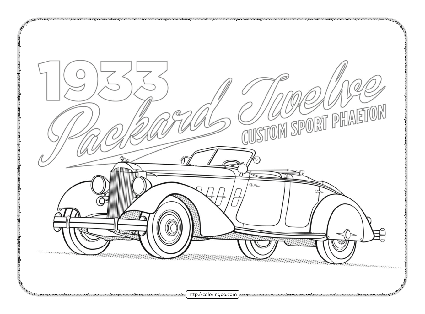 1933 packard juvenile coloring pages