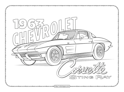 1963 chevrolet corvette coloring page