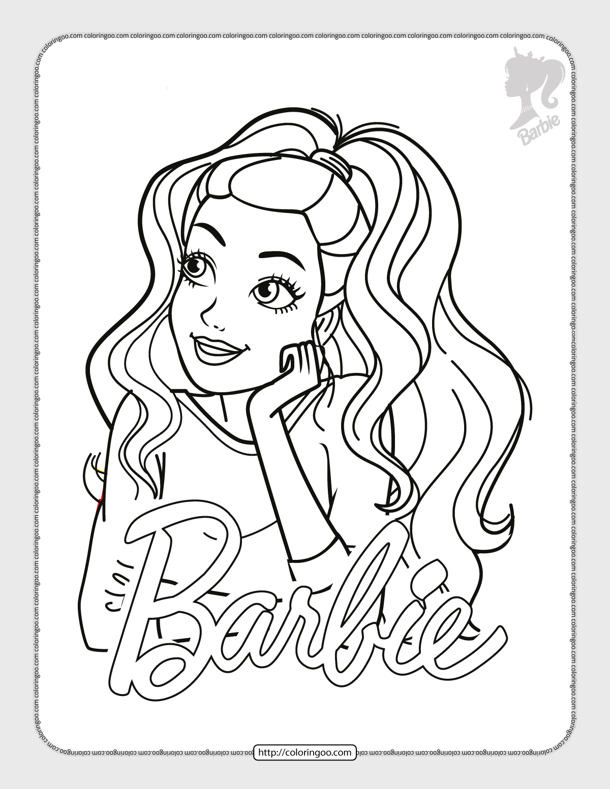 beautiful barbie coloring pages