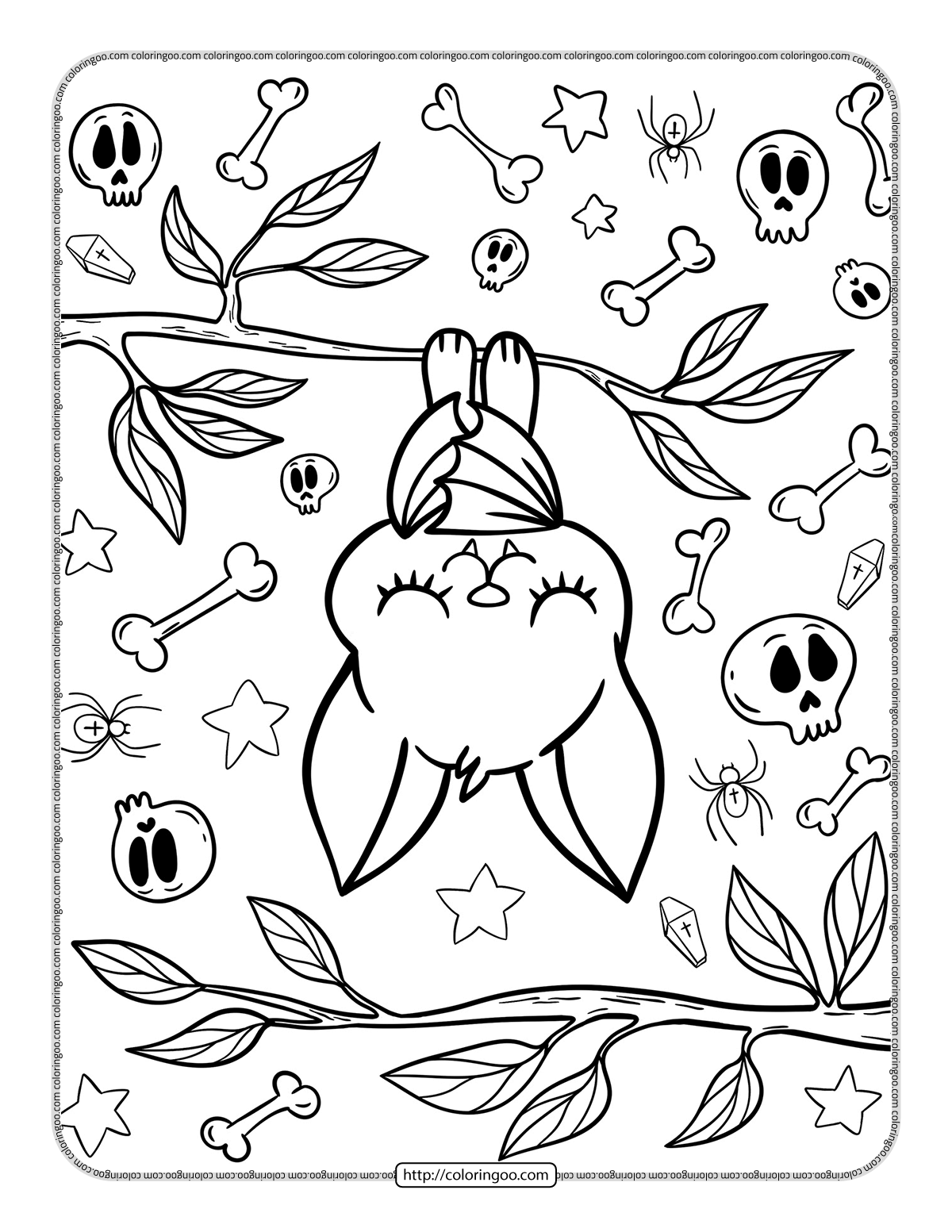 cute kawaii coloring page for children