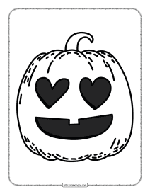 happy halloween pumpkin love face coloring page