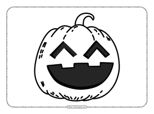 happy halloween pumpkin smiling face coloring page