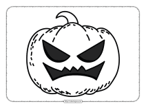 happy halloween pumpkin spooky face coloring page