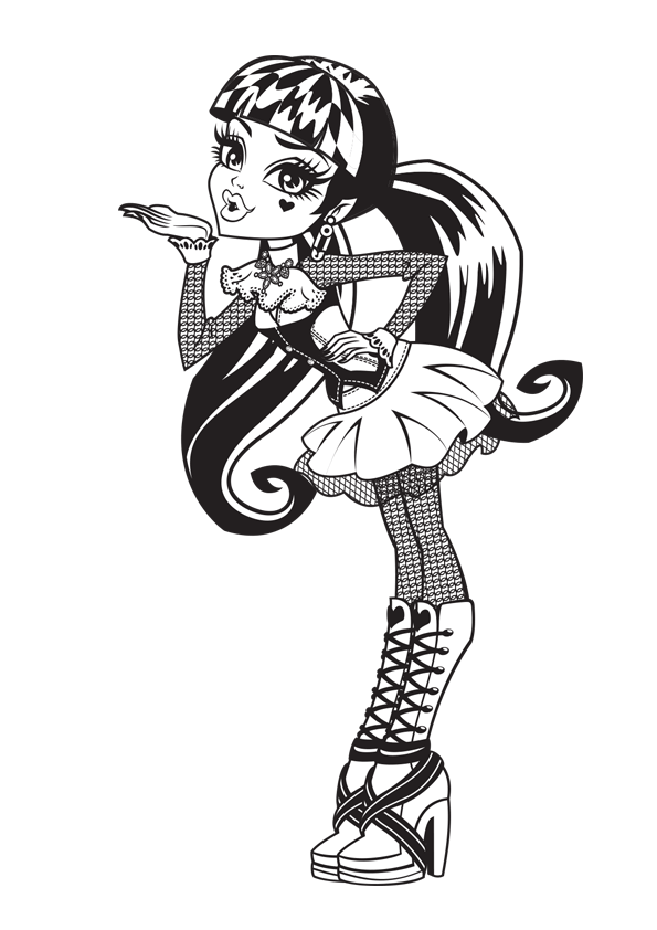 monster high draculaura coloring page 01
