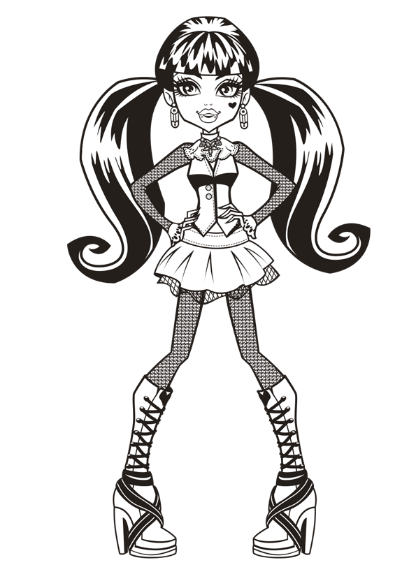 monster high draculaura coloring page 04