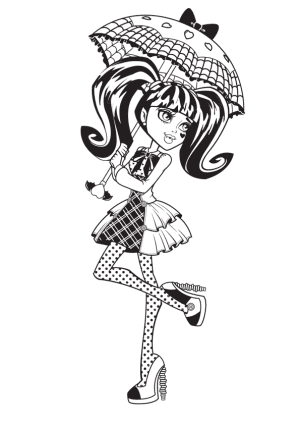 monster high draculaura coloring page 05