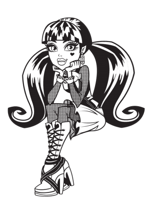 monster high draculaura coloring page 07
