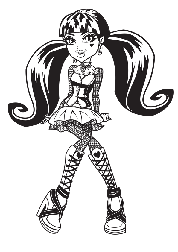 monster high draculaura coloring page 08