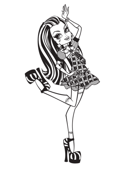 monster high frankie stein coloring page 05