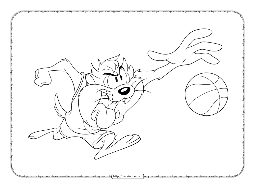 space jam 2 taz coloring pages