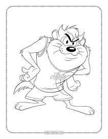 space jam tasmanian devil coloring pages